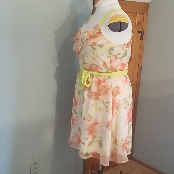 Bright Floral Chiffon Dress - Picture 3 of 6